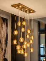 The Amberis Chandelier — Luxury Multi-Drop Glass Pendant Chandelier