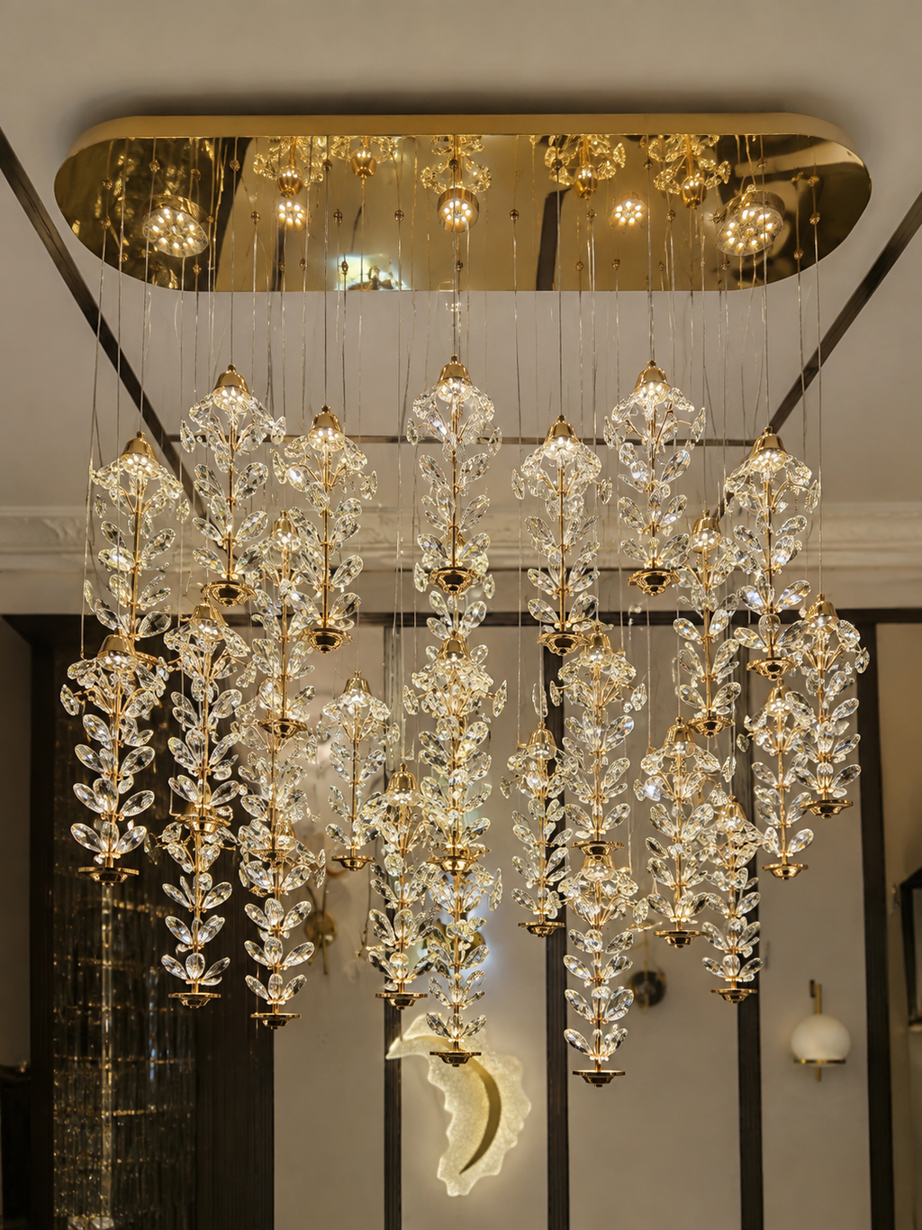 The Tahlia Chandelier — Luxury Crystal Floral Cascade Chandelier
