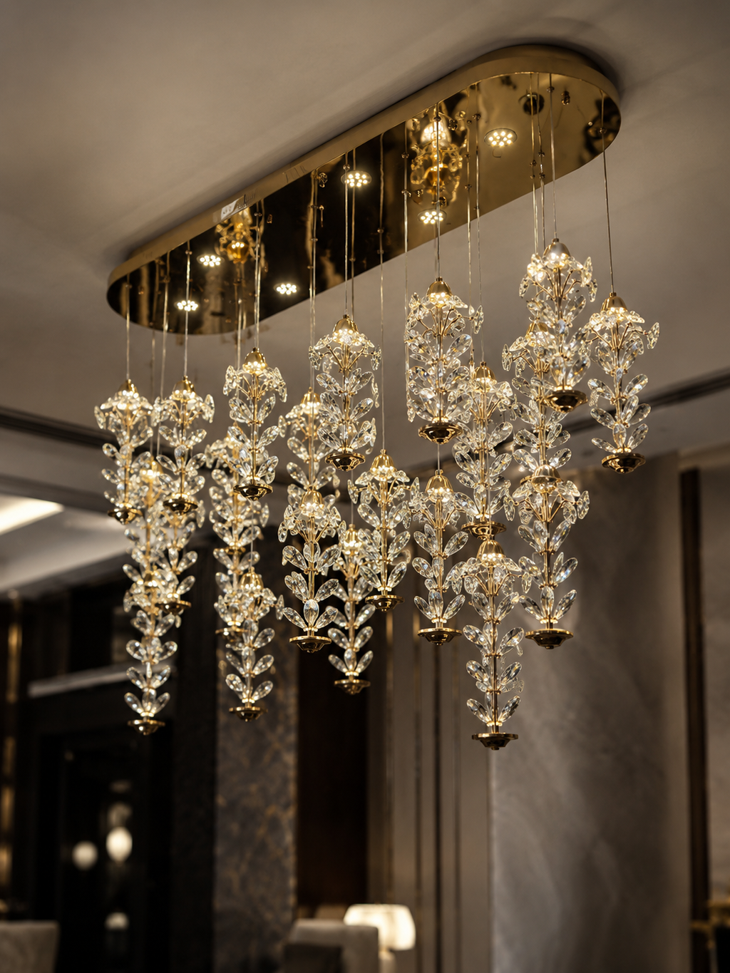 The Tahlia Chandelier — Luxury Crystal Floral Cascade Chandelier