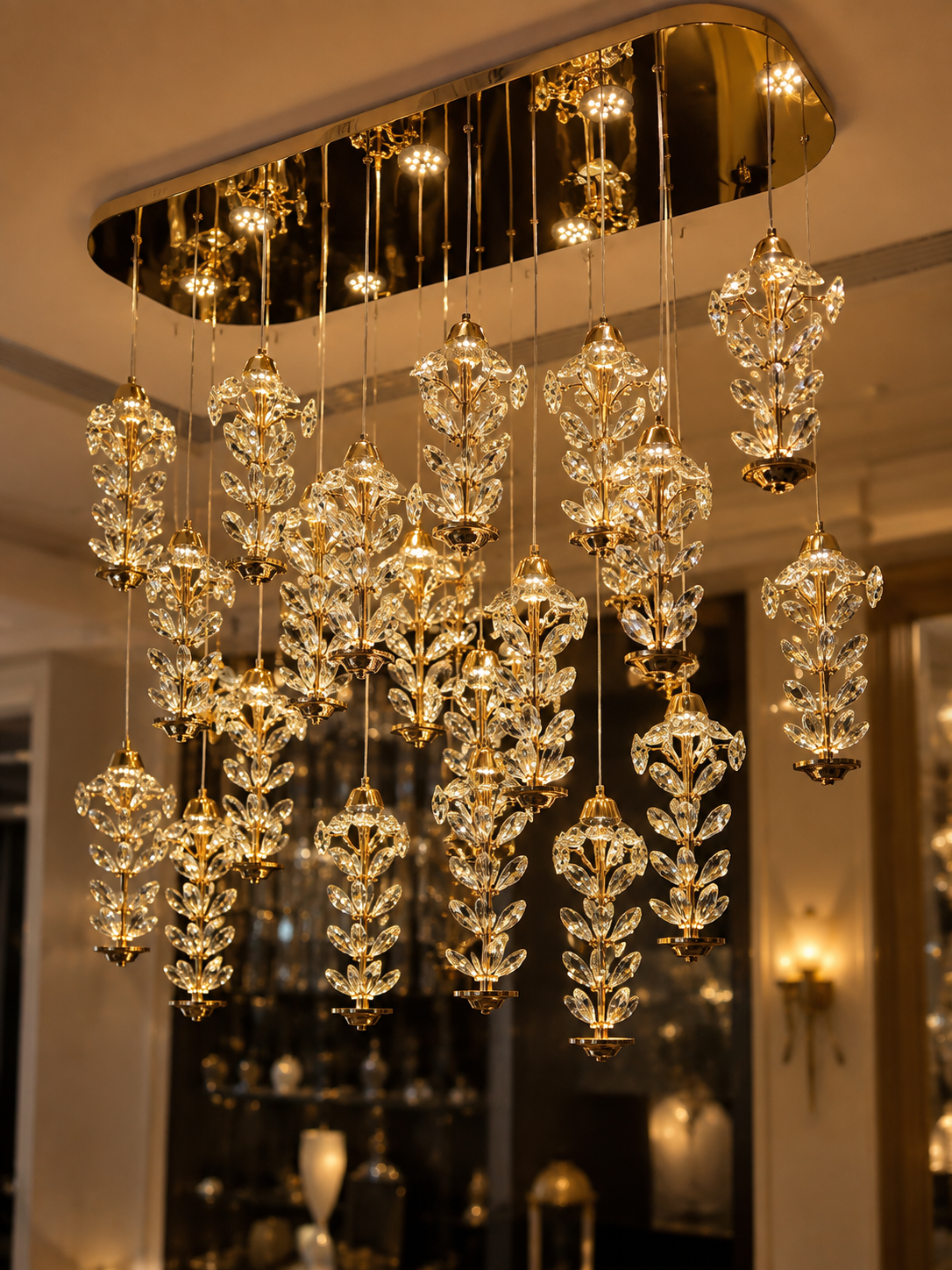 The Tahlia Chandelier — Luxury Crystal Floral Cascade Chandelier