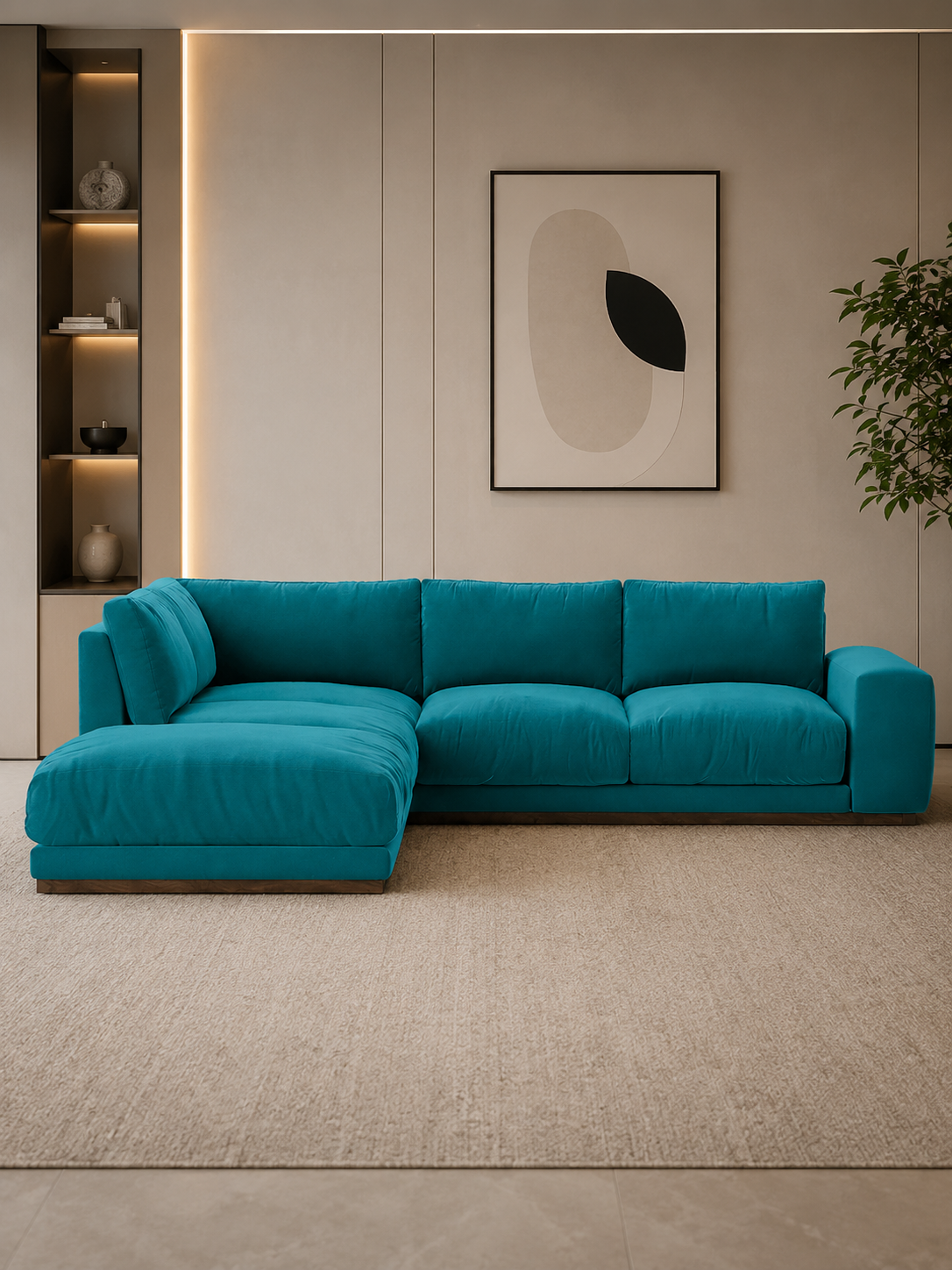 Epic Modern Teal L Shaped Corner Sofa