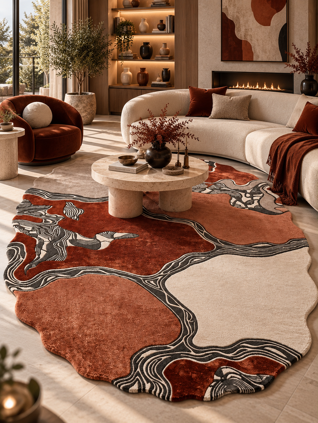 The Terra Flow Rug — Luxury Abstract Organic Area Rug