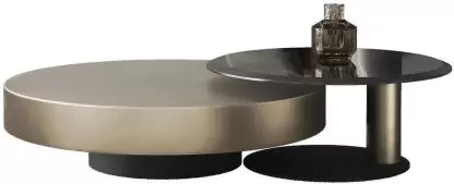 Caroline Modern Gold & Black 2-Piece Round Nesting Coffee Table Set