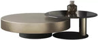 Caroline Modern Gold & Black 2-Piece Round Nesting Coffee Table Set