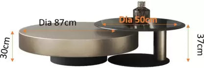 Caroline Modern Gold & Black 2-Piece Round Nesting Coffee Table Set