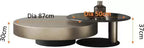 Caroline Modern Gold & Black 2-Piece Round Nesting Coffee Table Set