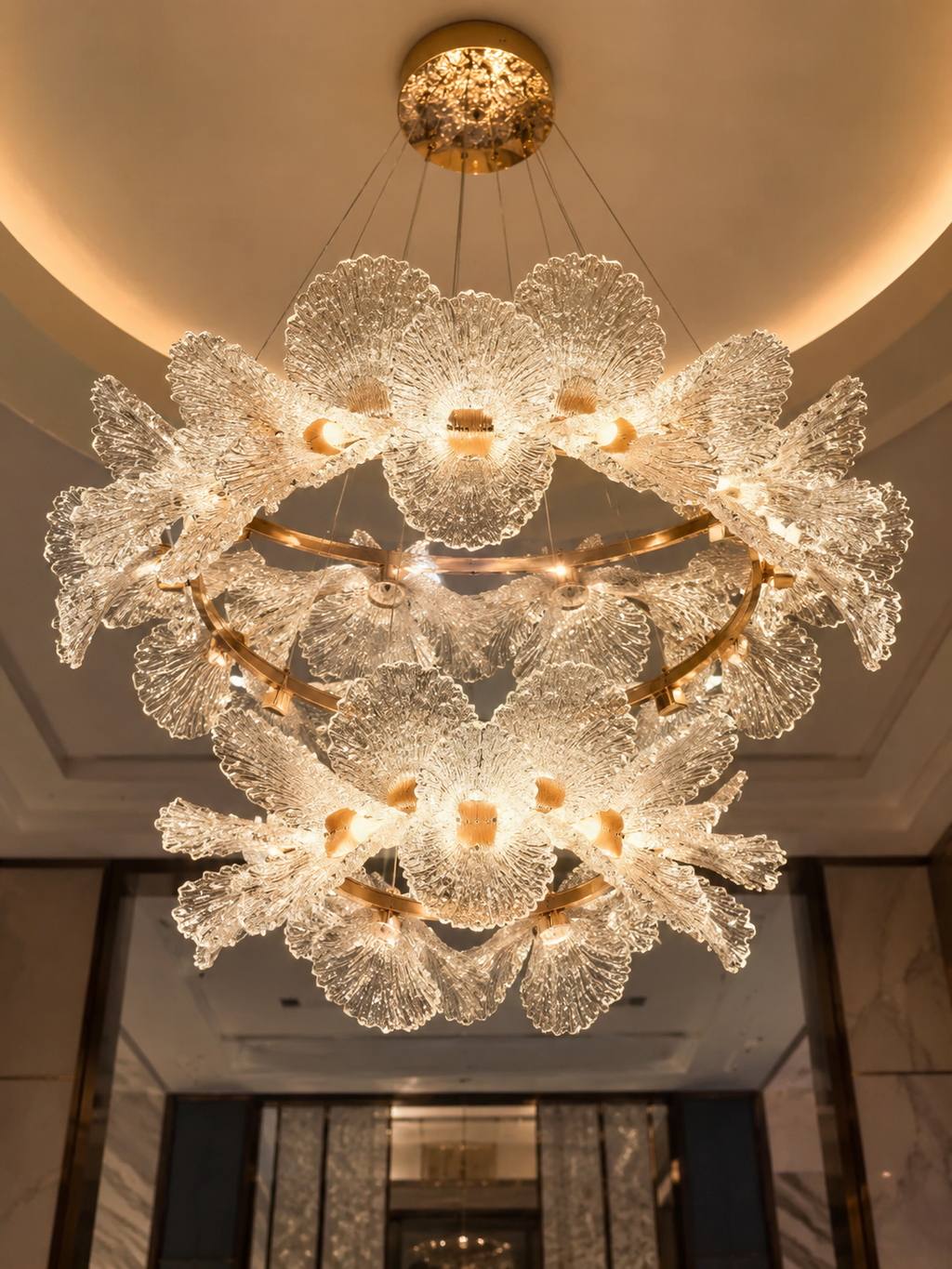 The Zorvella Orchid Chandelier — Luxury Crystal Floral Ring Pendant Light