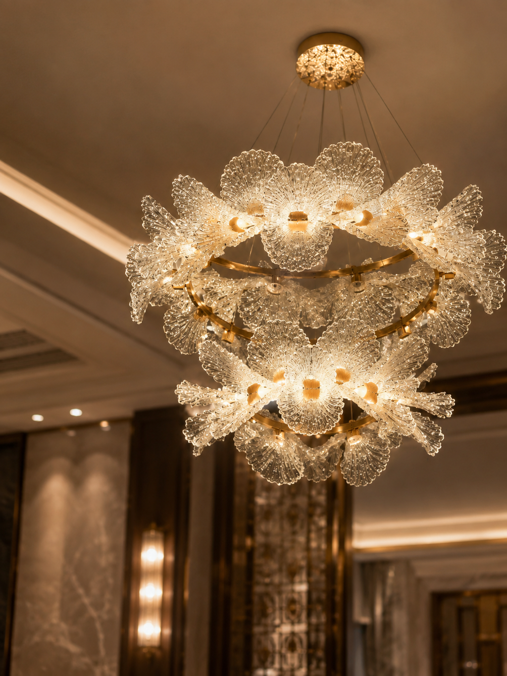 The Zorvella Orchid Chandelier — Luxury Crystal Floral Ring Pendant Light
