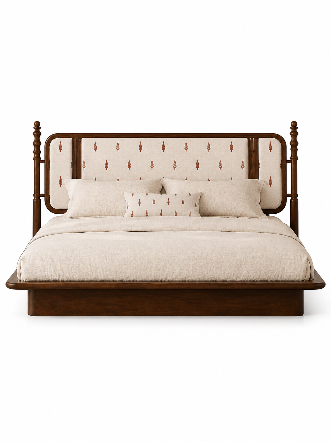 The Veda Bed — Luxury Solid Wood Upholstered Bed