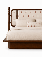 The Veda Bed — Luxury Solid Wood Upholstered Bed