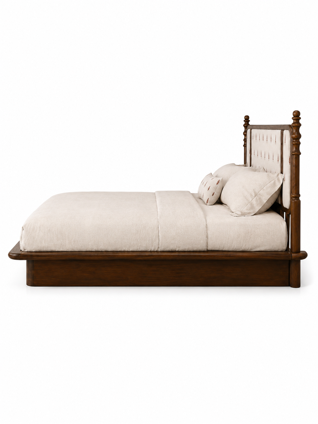 The Veda Bed — Luxury Solid Wood Upholstered Bed