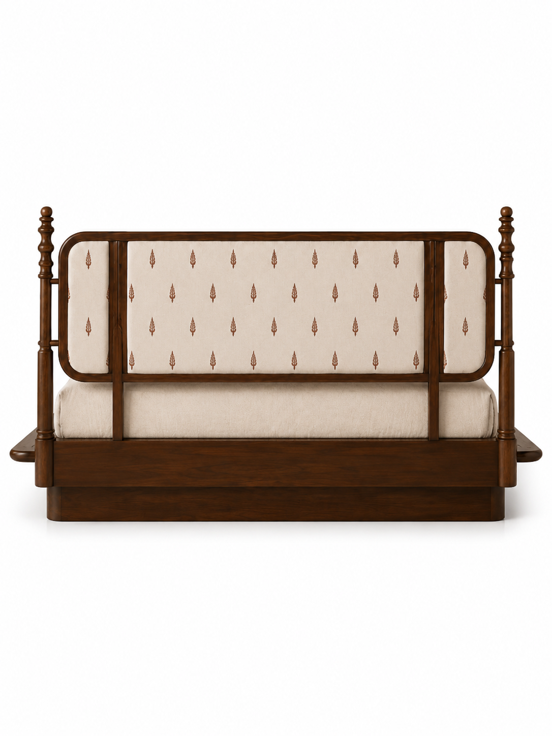 The Veda Bed — Luxury Solid Wood Upholstered Bed