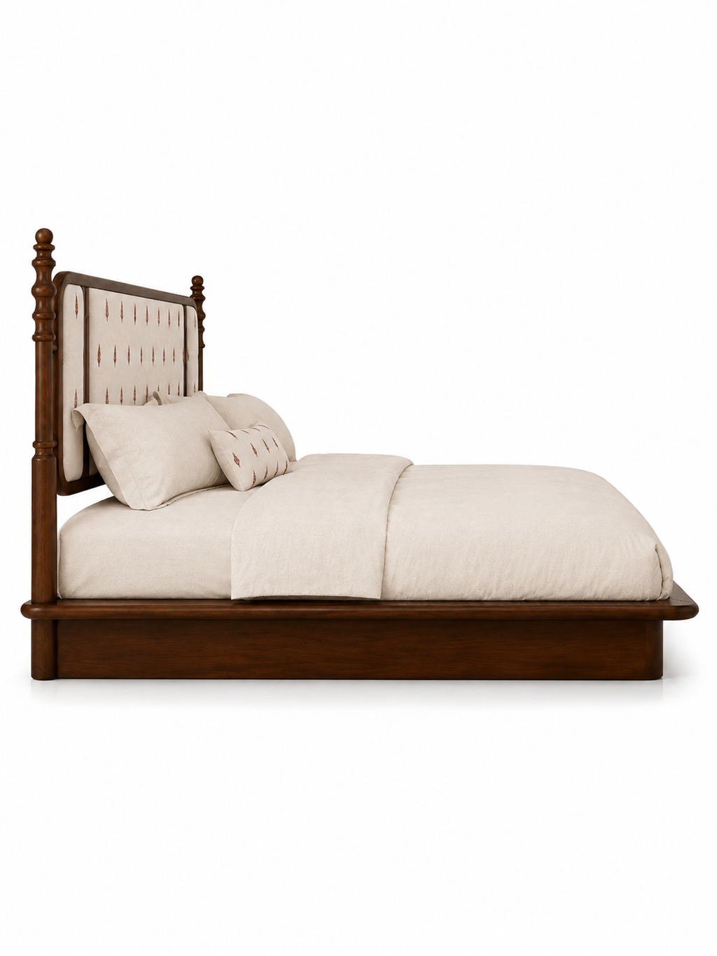 The Veda Bed — Luxury Solid Wood Upholstered Bed