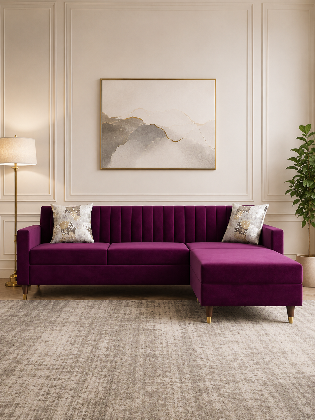 Ela Modern Minimilist L-Shaped Sofa