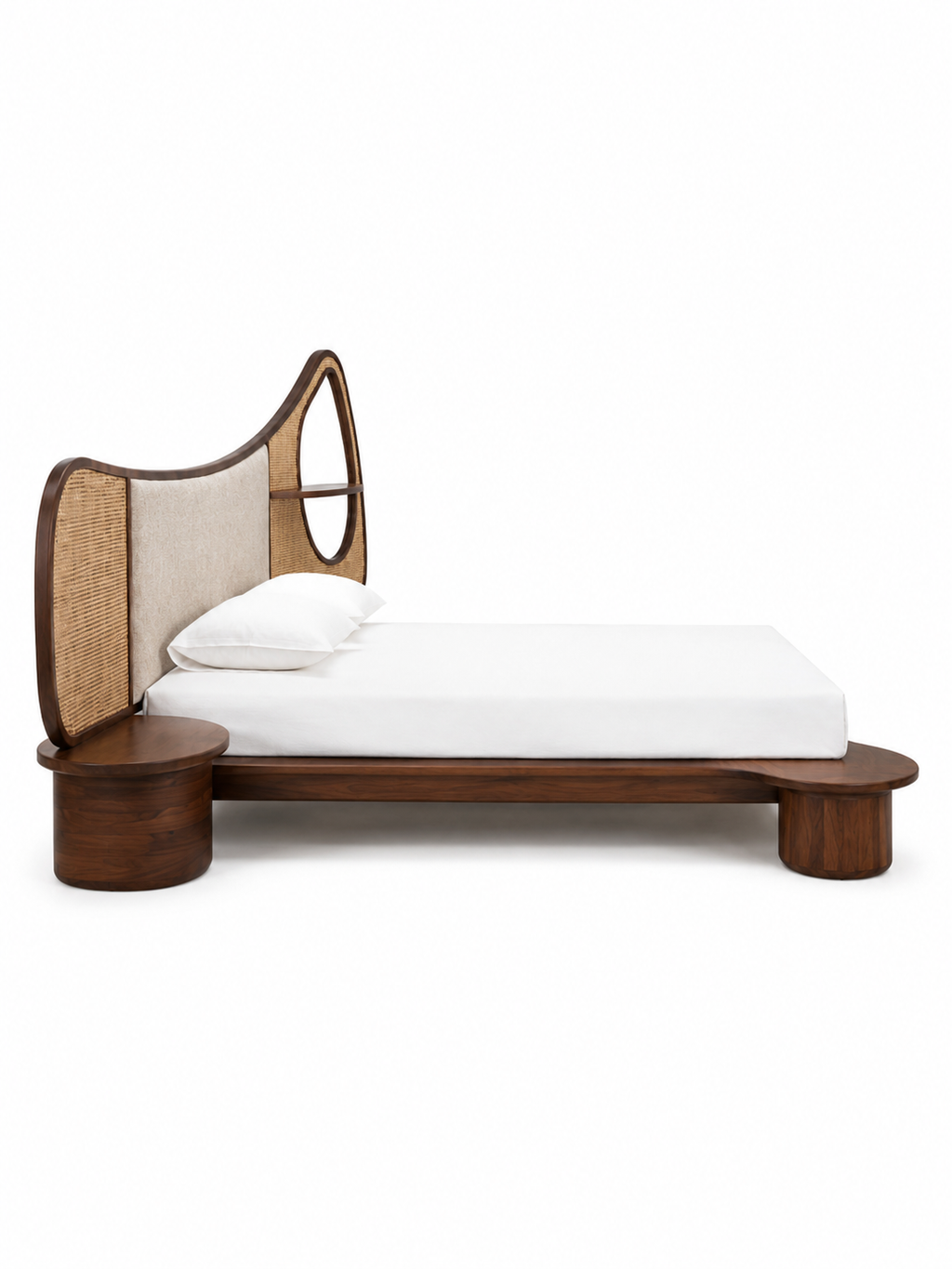 The Solara Bed — Luxury Cane & Solid Wood Bed