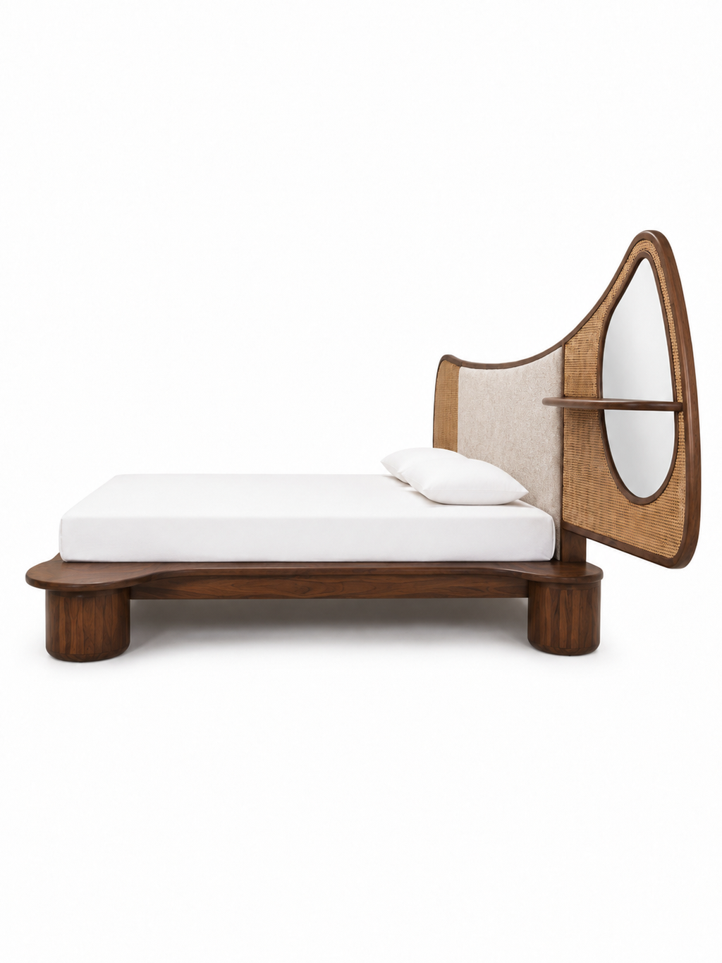 The Solara Bed — Luxury Cane & Solid Wood Bed