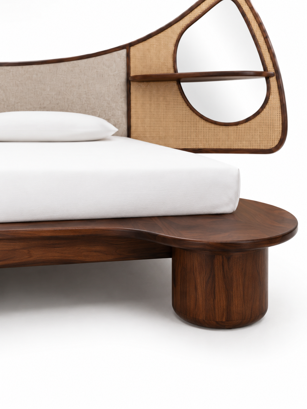 The Solara Bed — Luxury Cane & Solid Wood Bed