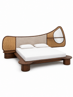 The Solara Bed — Luxury Cane & Solid Wood Bed