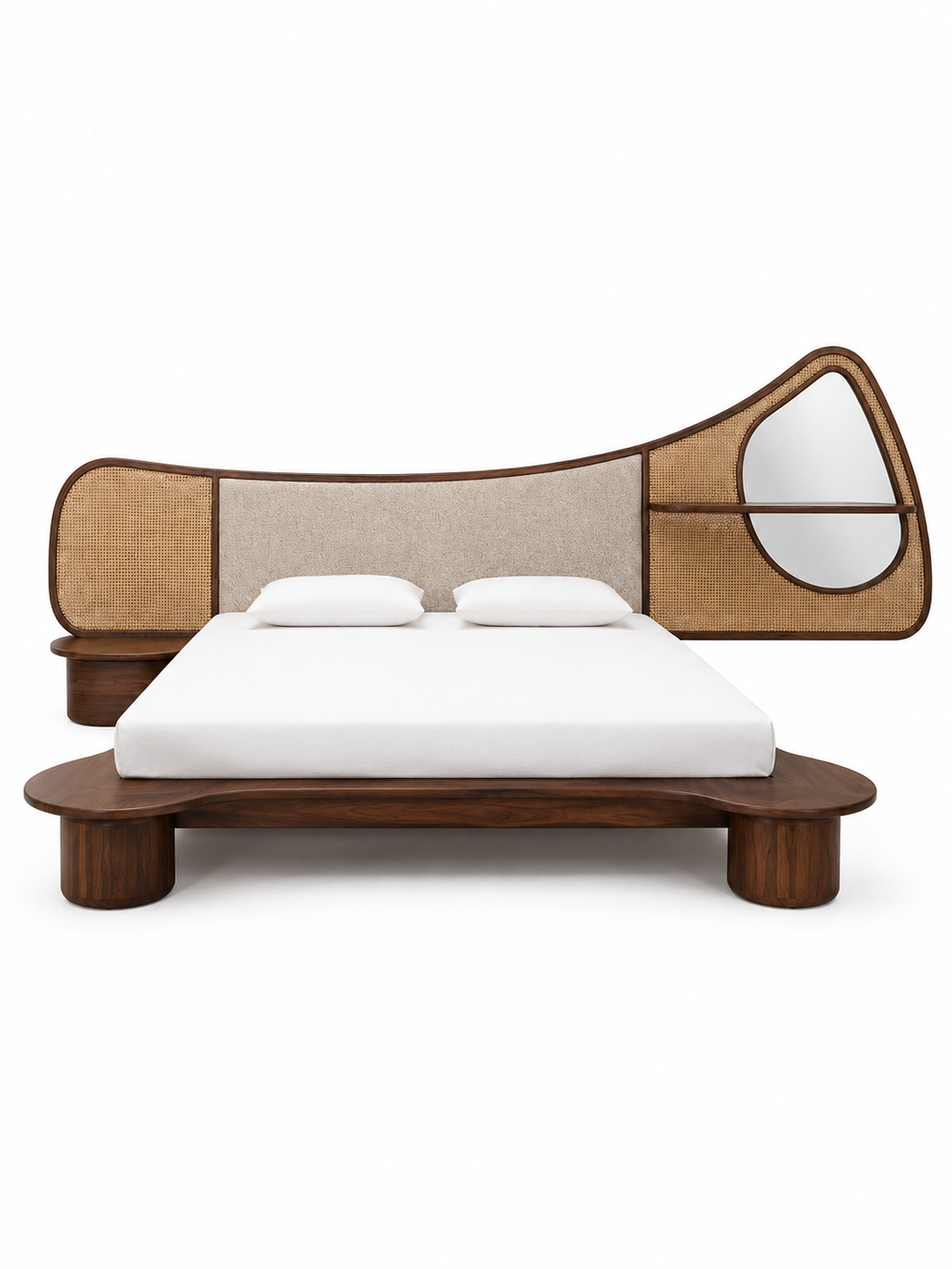The Solara Bed — Luxury Cane & Solid Wood Bed