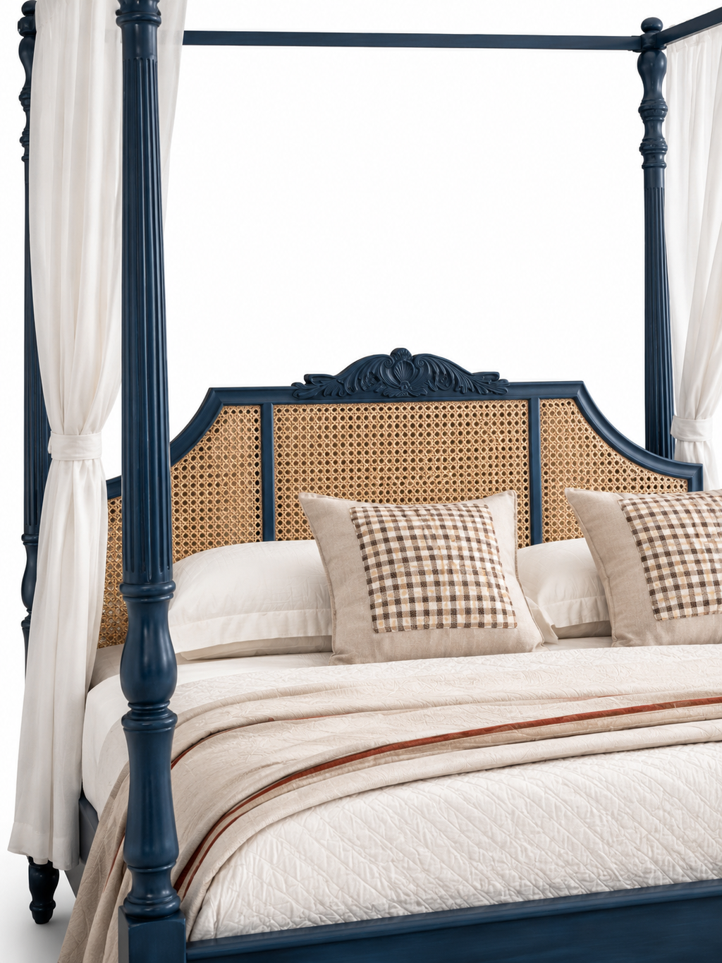 The Bellamira Bed — Luxury Canopy Cane Wood Bed