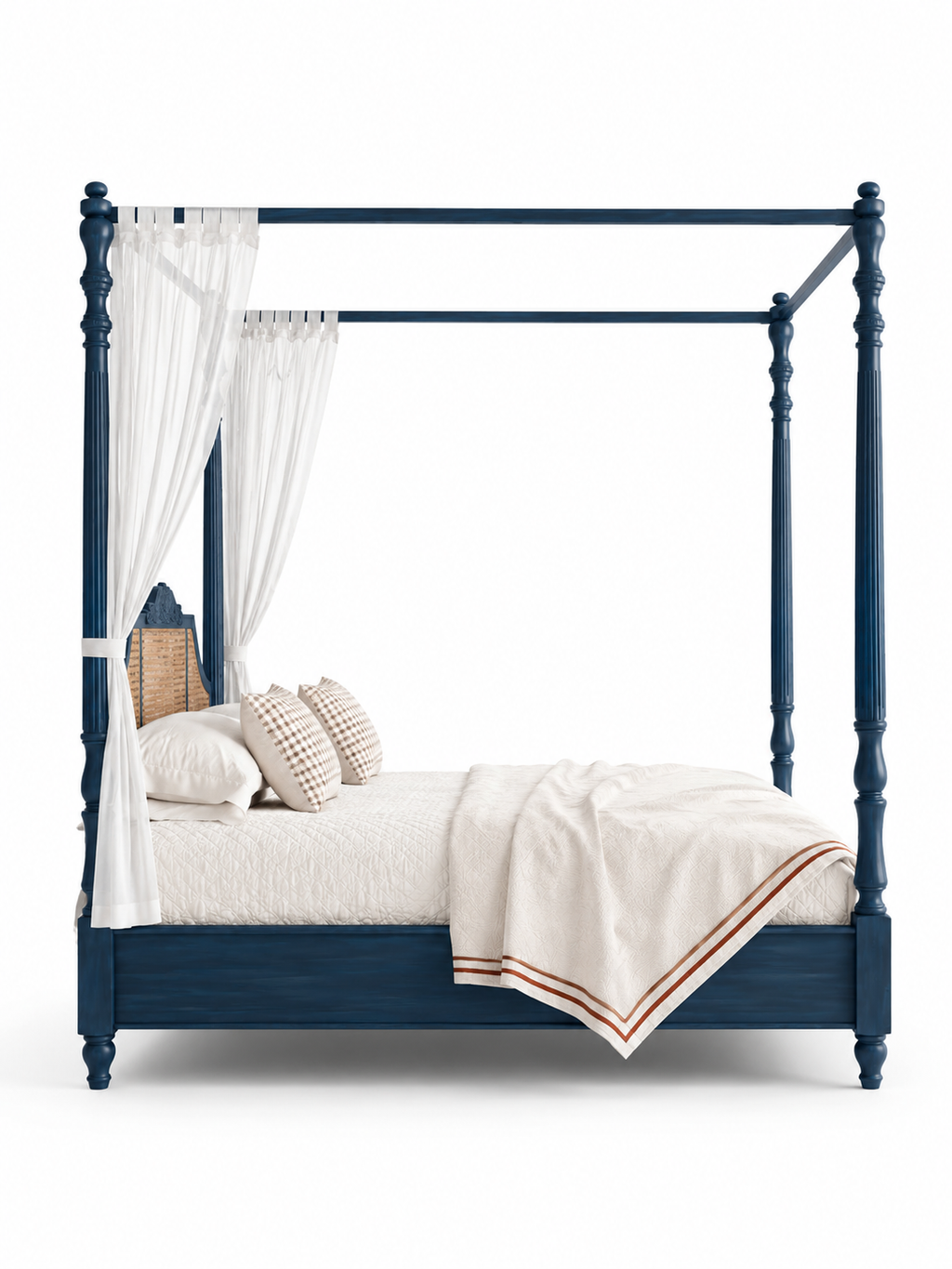 The Bellamira Bed — Luxury Canopy Cane Wood Bed