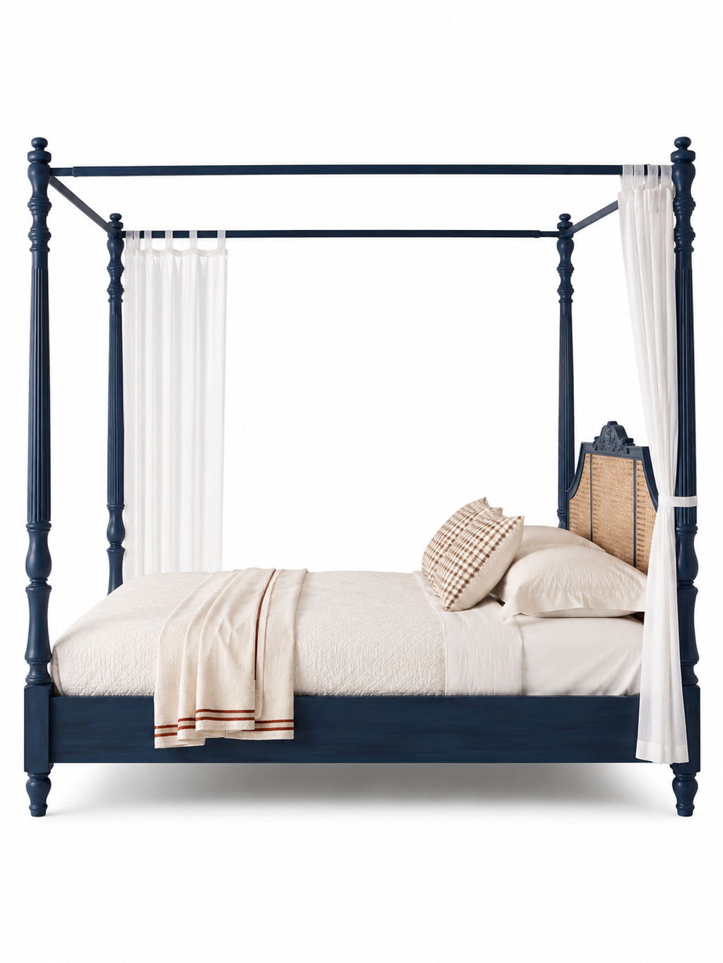 The Bellamira Bed — Luxury Canopy Cane Wood Bed