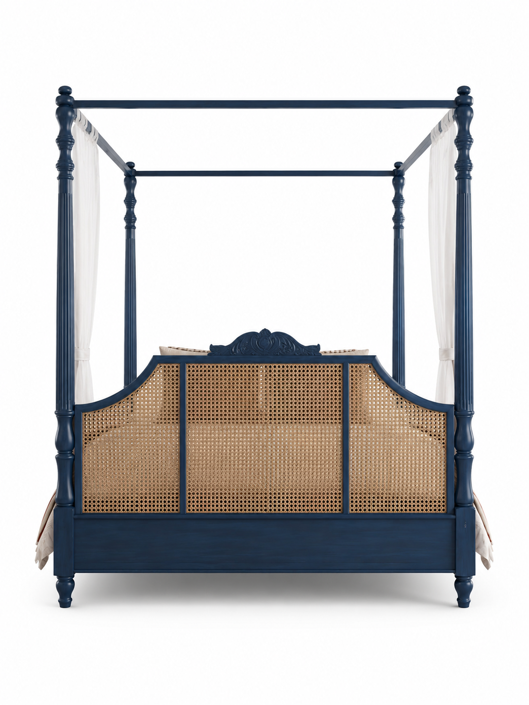 The Bellamira Bed — Luxury Canopy Cane Wood Bed