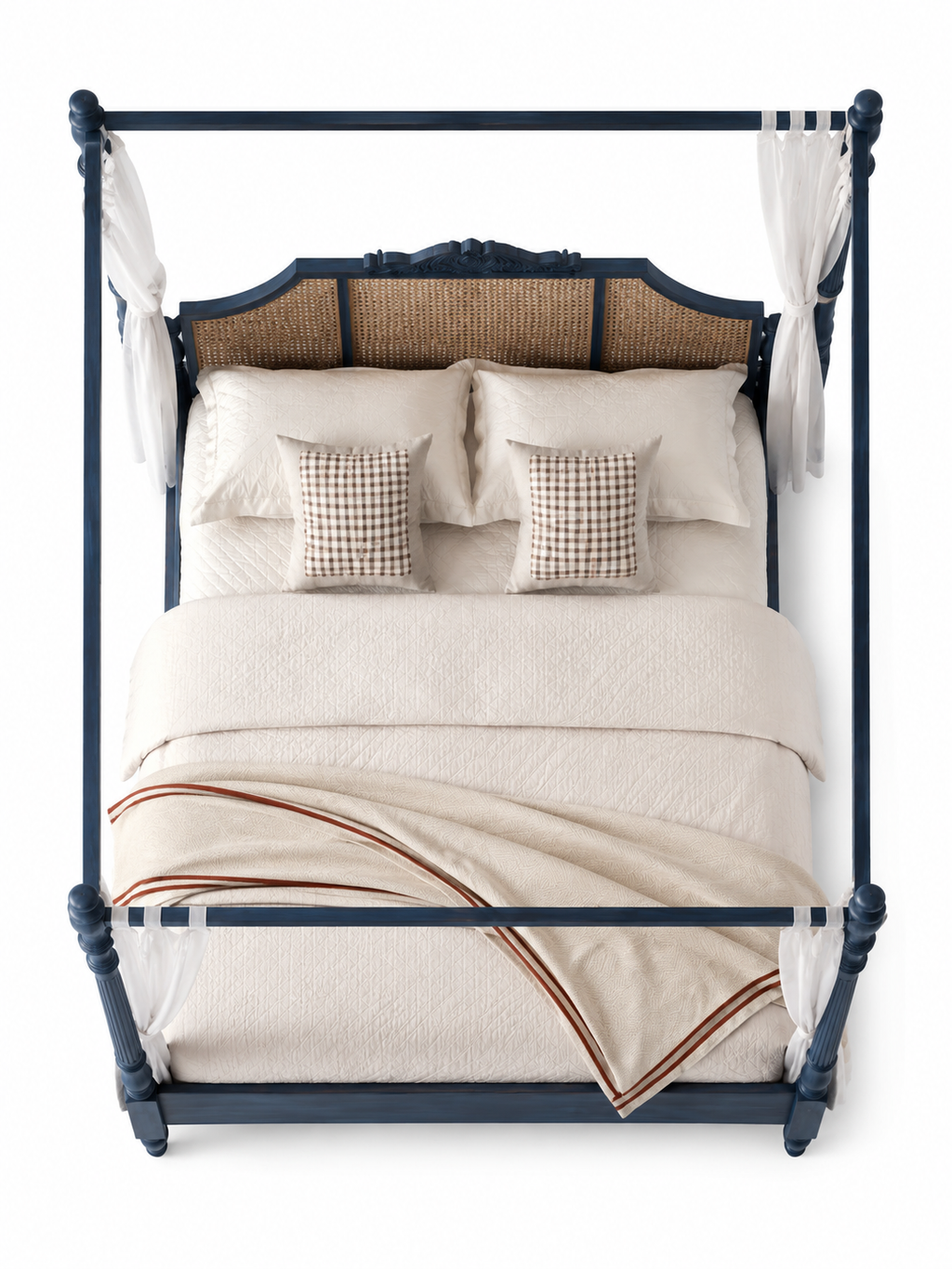 The Bellamira Bed — Luxury Canopy Cane Wood Bed