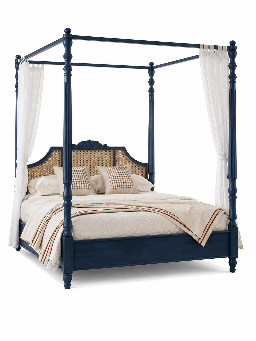 The Bellamira Bed — Luxury Canopy Cane Wood Bed