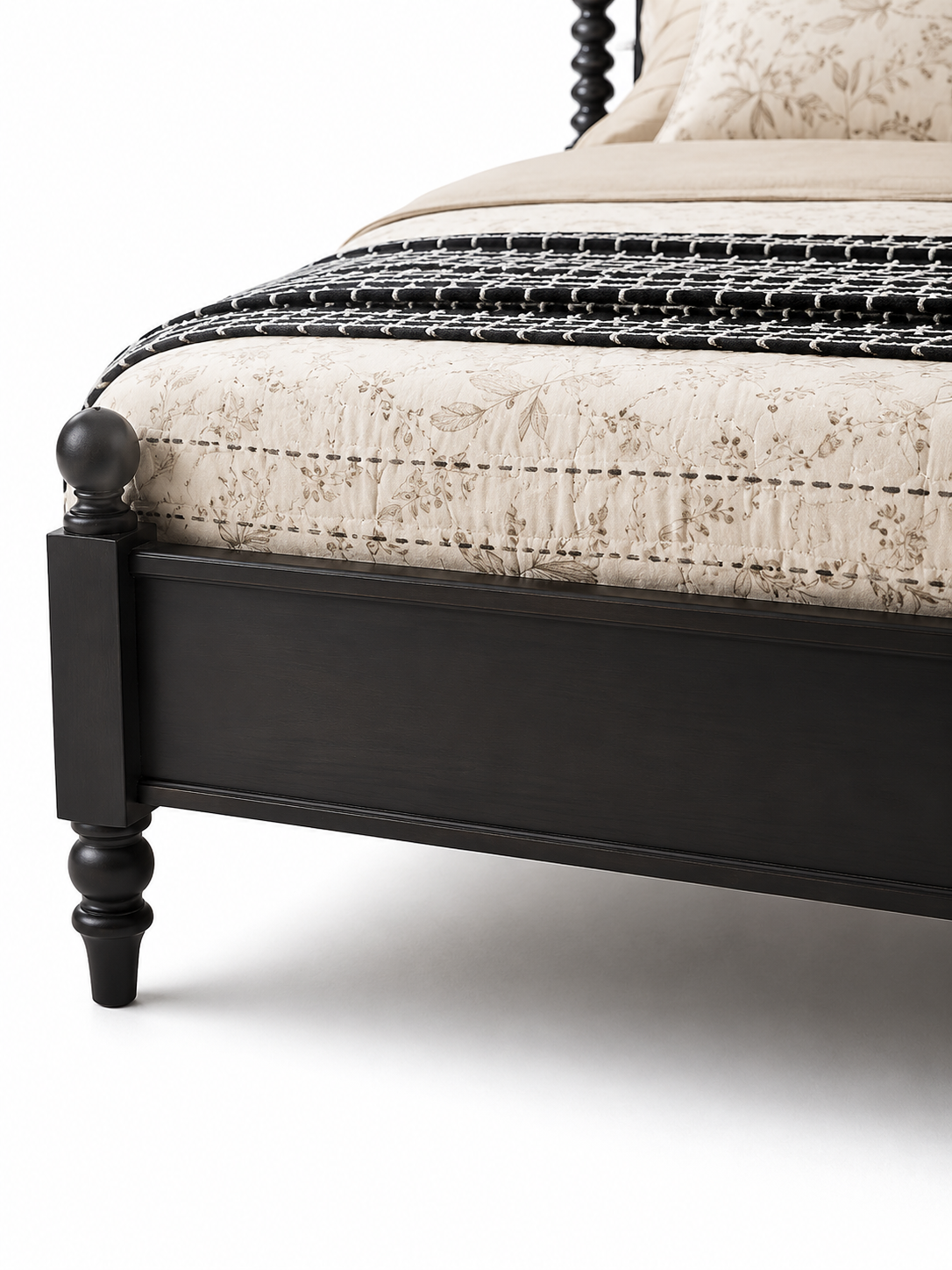 The Elowen Bed — Luxury Upholstered Solid Wood Bed