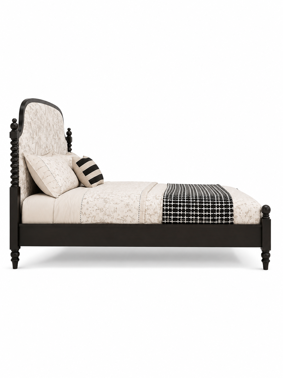 The Elowen Bed — Luxury Upholstered Solid Wood Bed