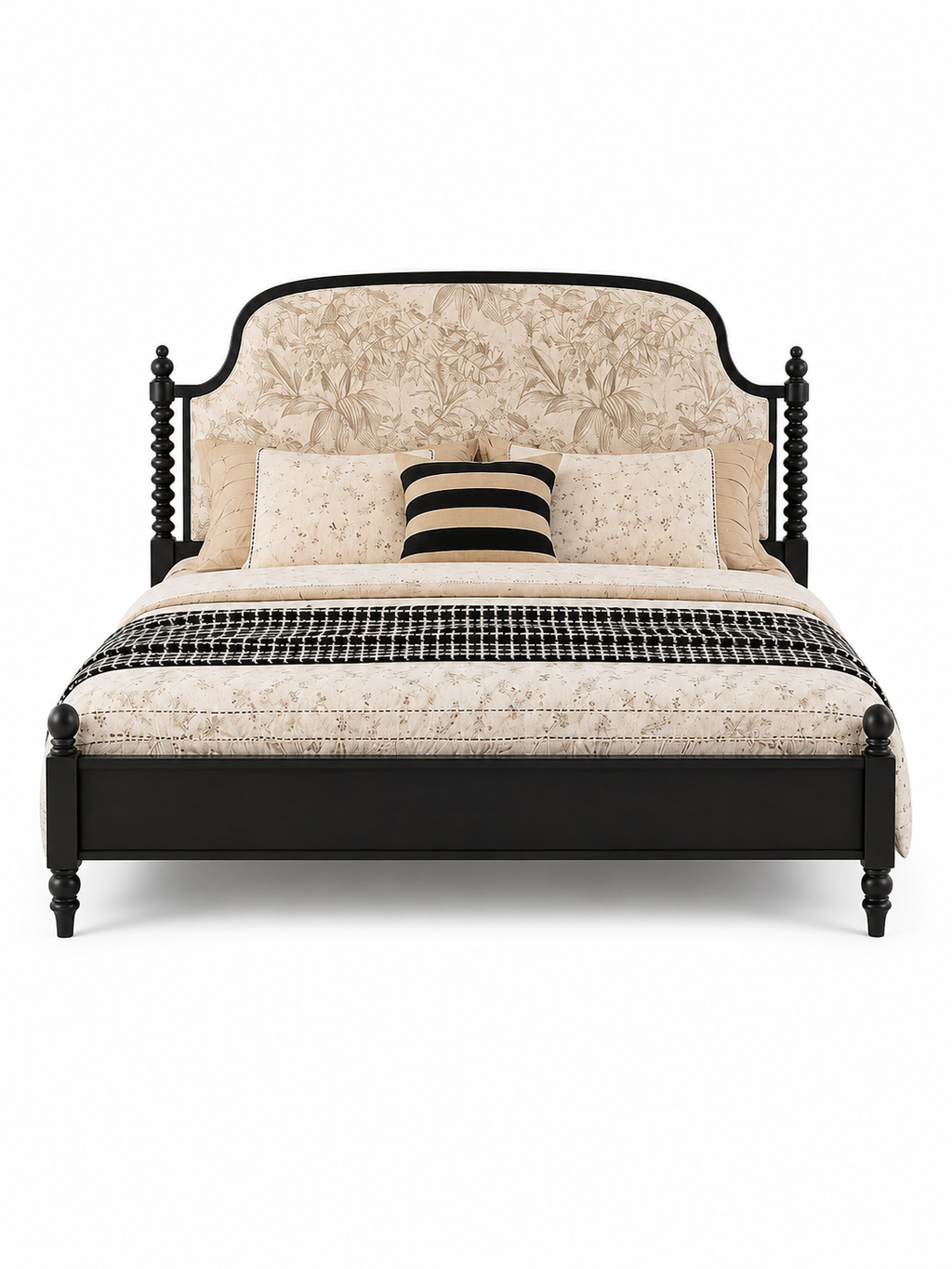 The Elowen Bed — Luxury Upholstered Solid Wood Bed