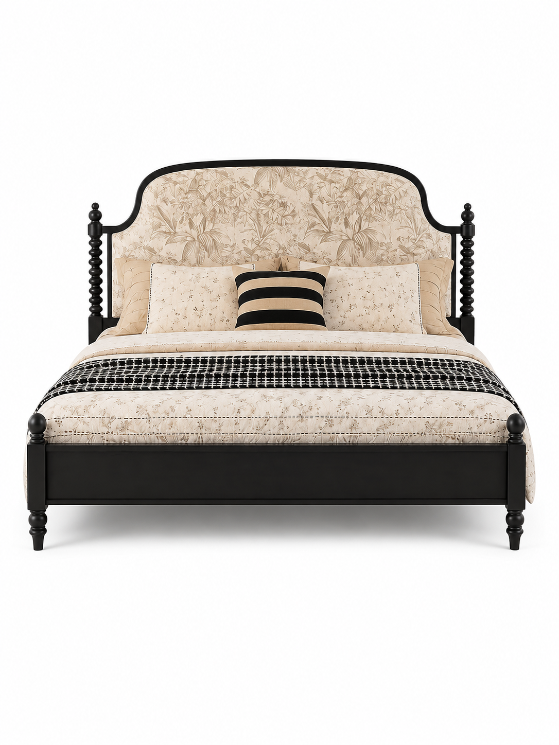 The Elowen Bed — Luxury Upholstered Solid Wood Bed