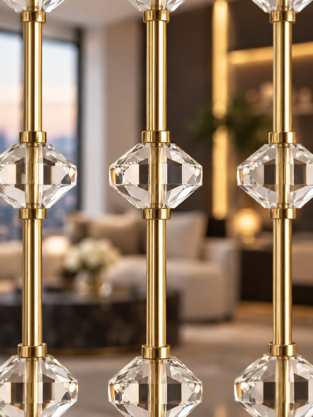 The Veyra Divider — Luxury Crystal & Gold Divider