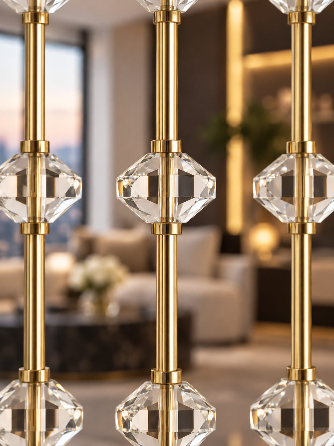The Veyra Divider — Luxury Crystal & Gold Divider
