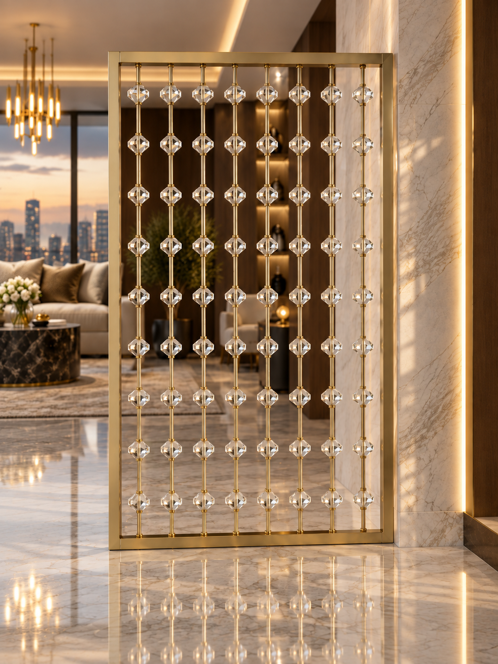 The Veyra Divider — Luxury Crystal & Gold Divider