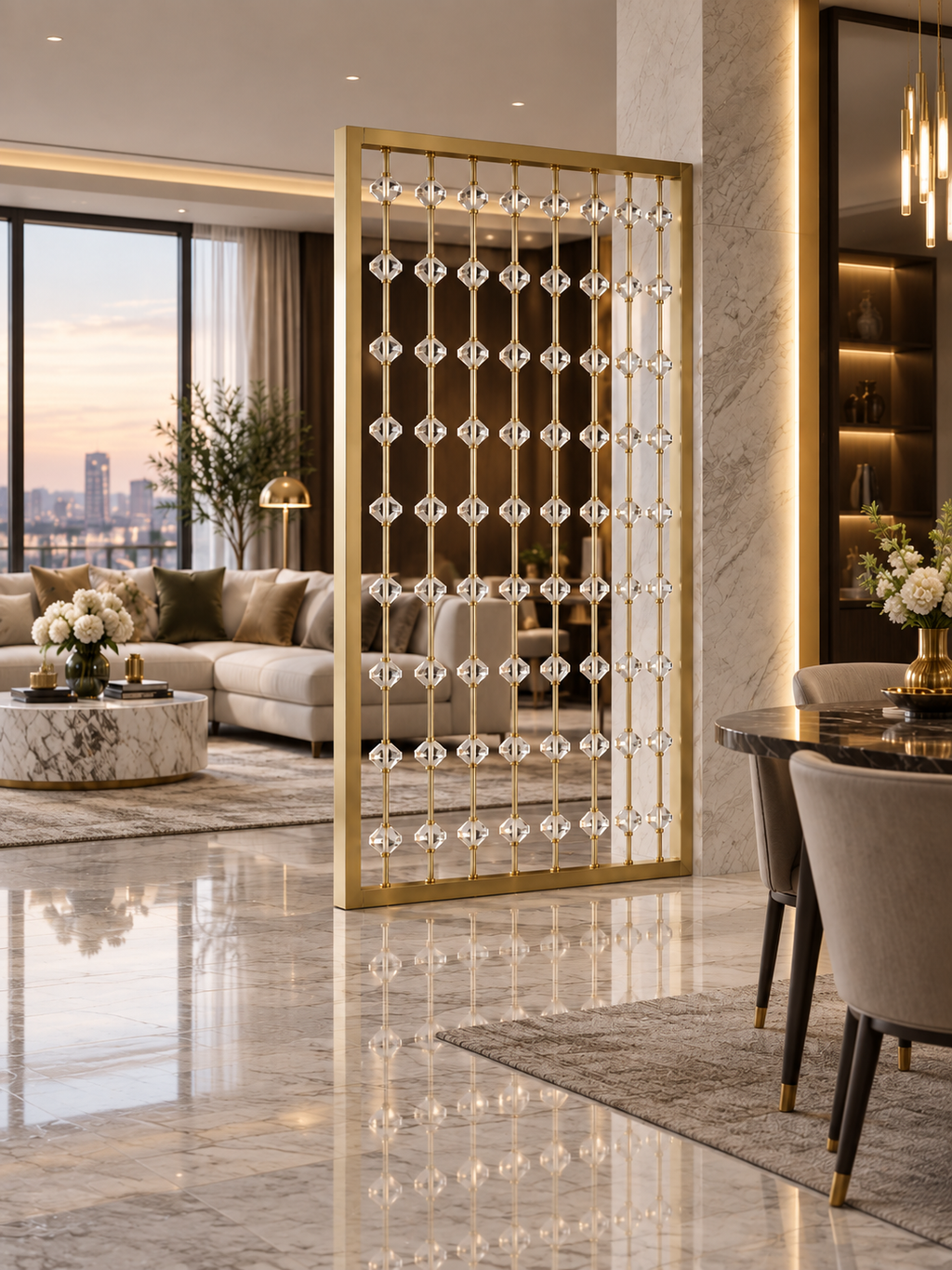 The Veyra Divider — Luxury Crystal & Gold Divider