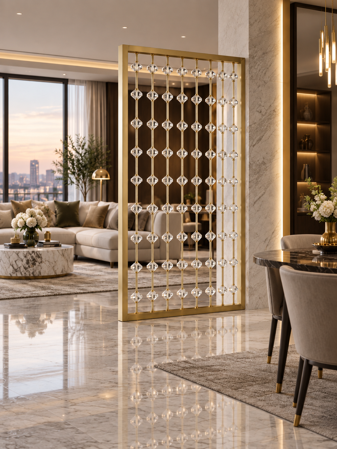 The Veyra Divider — Luxury Crystal & Gold Divider