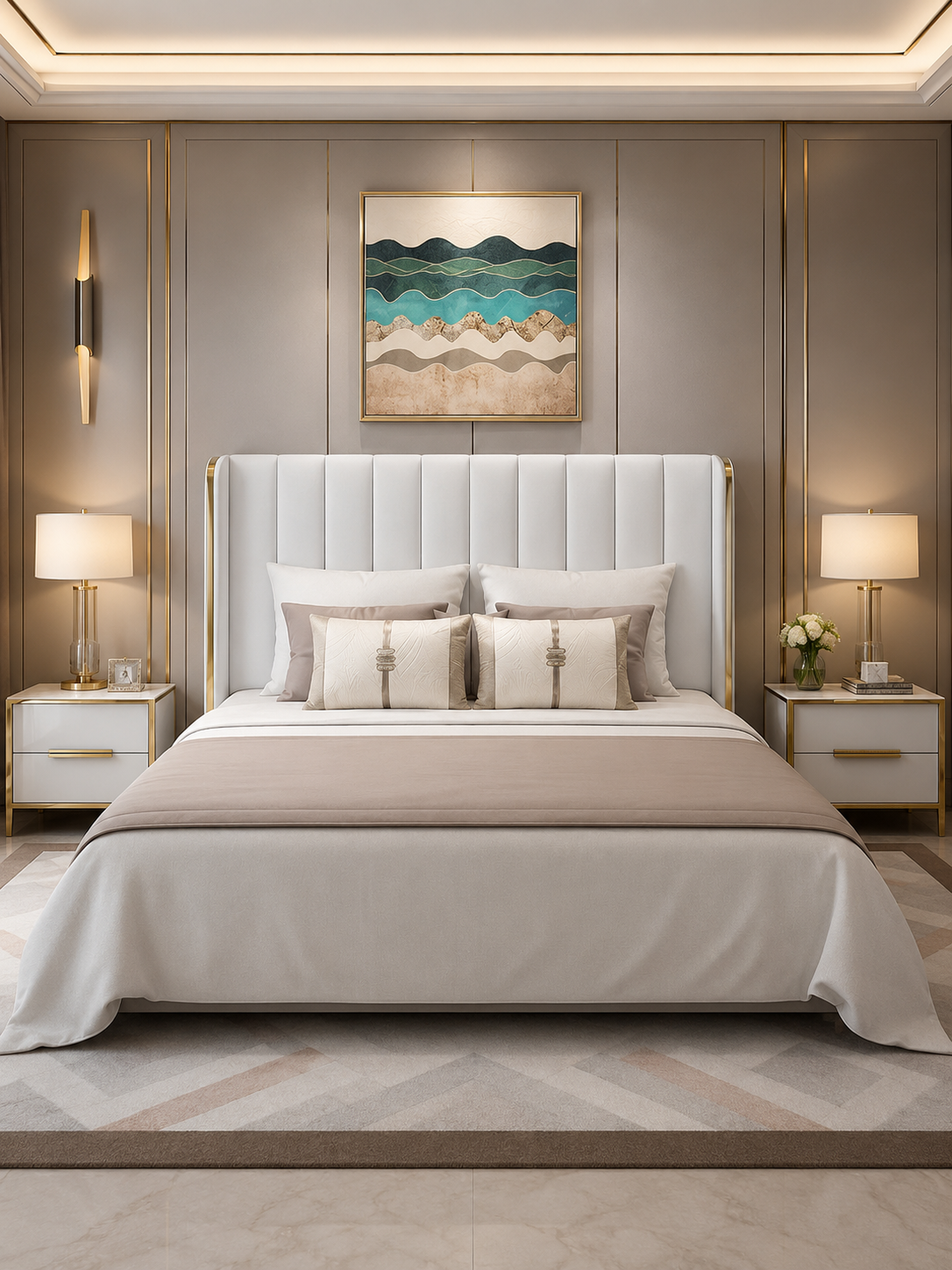 Swanky Modern And Luxury Upholstered Bed In Leatherette