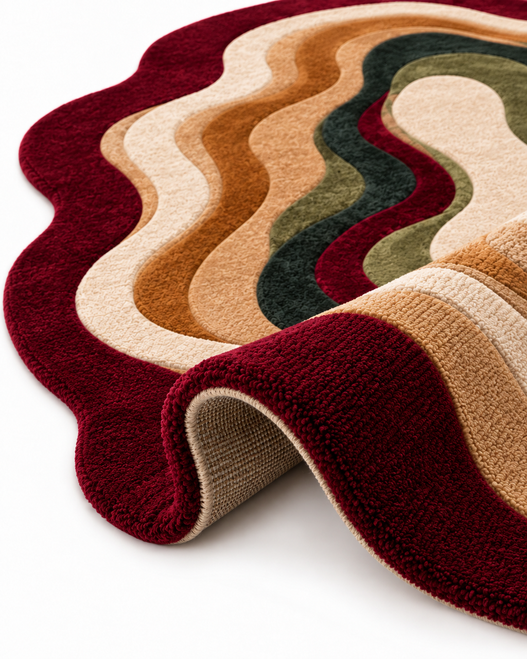 The Ember Vale Rug — Luxury Organic Layered Wave Area Rug