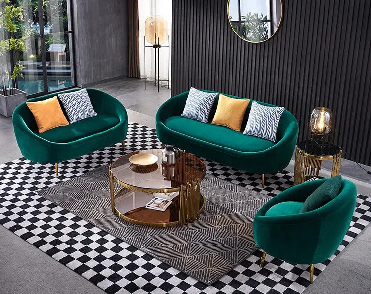 Opal Modern and Luxurious Velvet Living Room Furniture with Minimalist Design