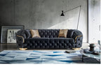 Armani Luxurious Indoor Velvet Chesterfield Lounge Sofa And Corner Sofa Set