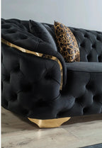 Armani Luxurious Indoor Velvet Chesterfield Lounge Sofa And Corner Sofa Set