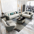 Prada Modern 3-Piece Set White Faux Leather Sofa Set