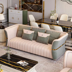 Calvin Contemporary Green 3 Seater Velvet Sofa