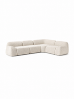 The Dune Corner Sofa — Low-Profile Curves, White Bouclé Upholstery