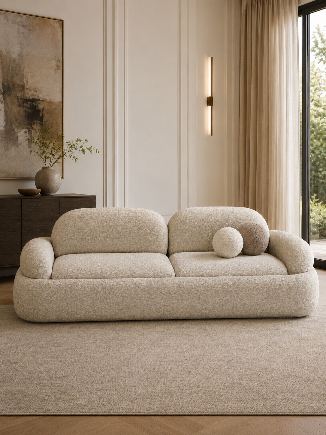 The Orbis Sofa — Luxury Modern Bouclé 3-Seater Sofa