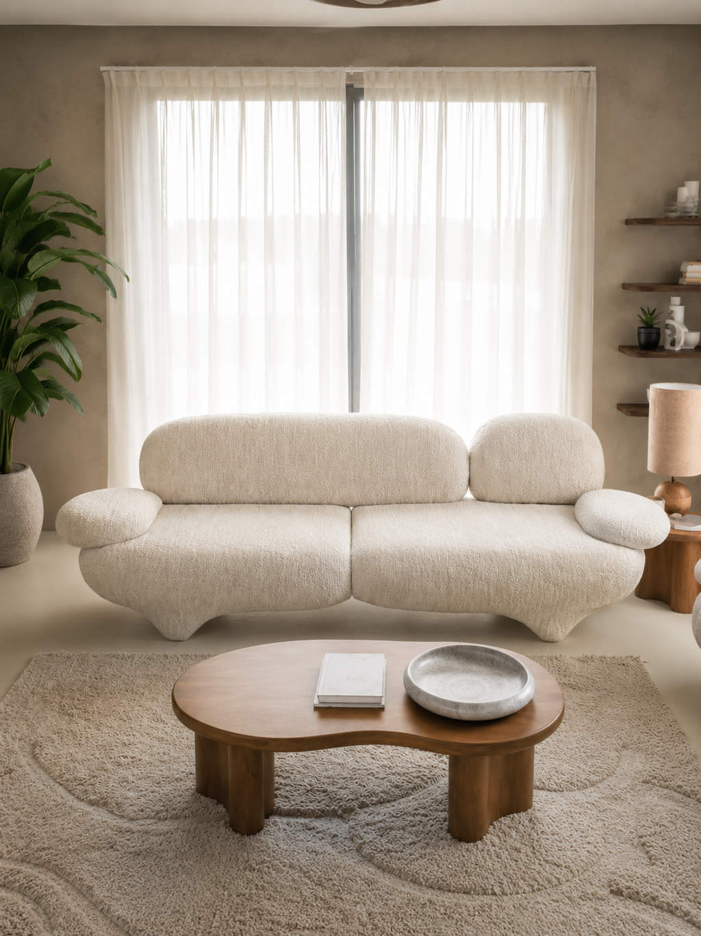 The Avelo Sofa Set — Luxury Organic Curved Living Room Sofa