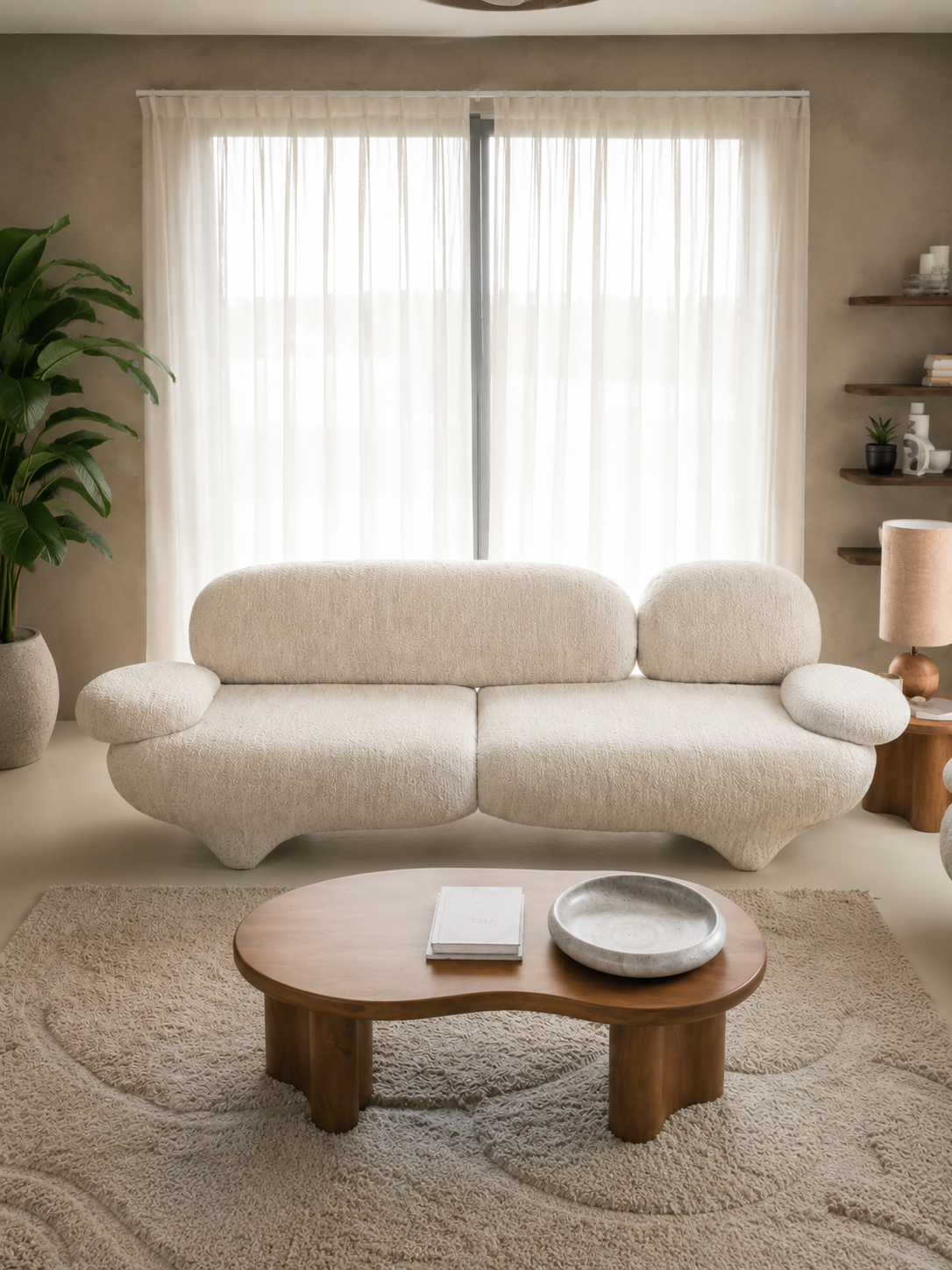 The Avelo Sofa Set — Luxury Organic Curved Living Room Sofa