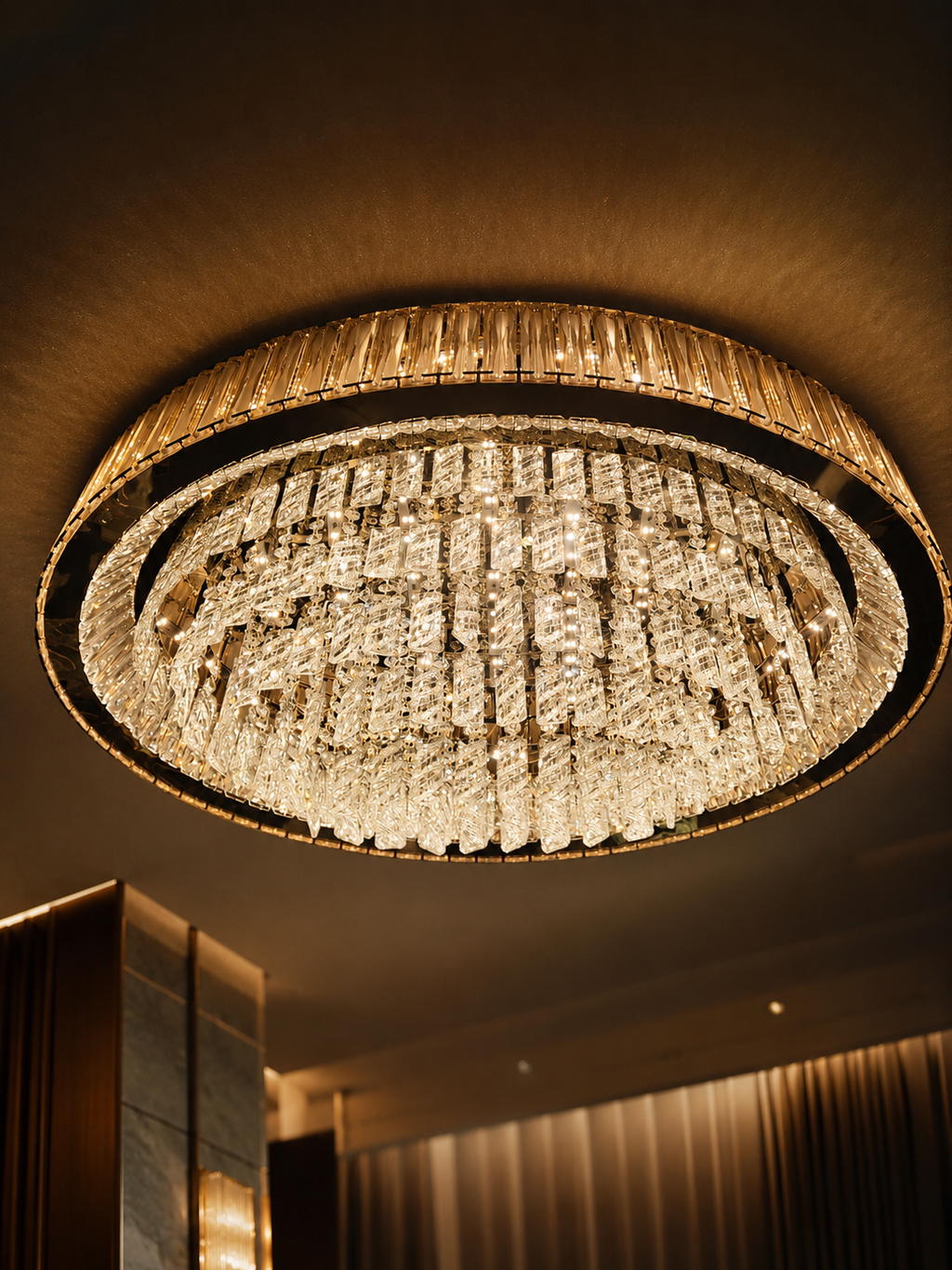 The Kivelle Chandelier — Luxury Crystal Ring Cascade Chandelier